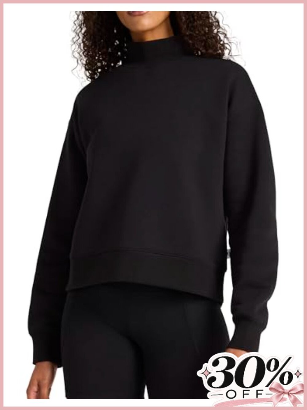 Reebok Vector Mock Neck Sweatshirt Standard Fit Midweight Cotton-Poly Women's